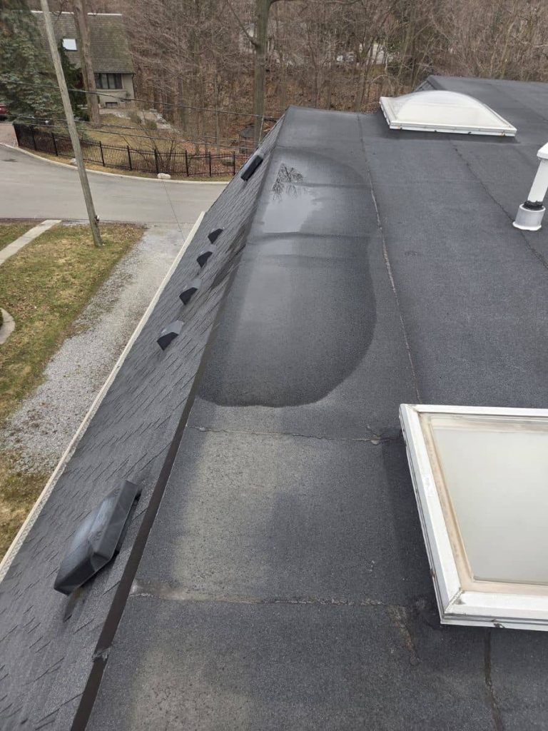 jng services commercial roofing checklist drainage and pooling on flat grey roof